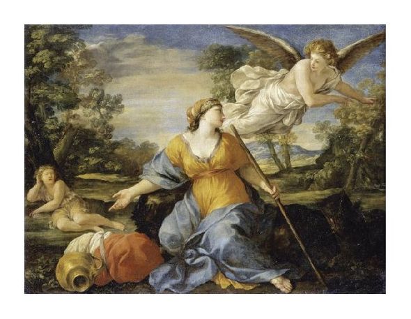 Giovanni Francesco Romanelli Fine Art Open Edition Gicl&eacute;e:"Hagar and Ishmael in the Desert"
