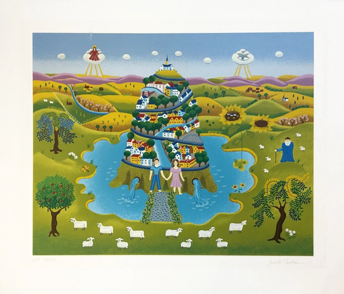 GISELLE FABIAN Artist Signed Limited Edition AP Serigraph: "TOWER of LIFE" GISELLE FABIAN Artist Signed Limited Edition AP Serigraph: "TOWER of LIFE"