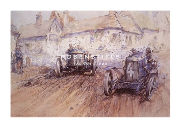 Gordon Crosby Hand Numbered Limited Edition Print on Paper :"French Light Car Race"