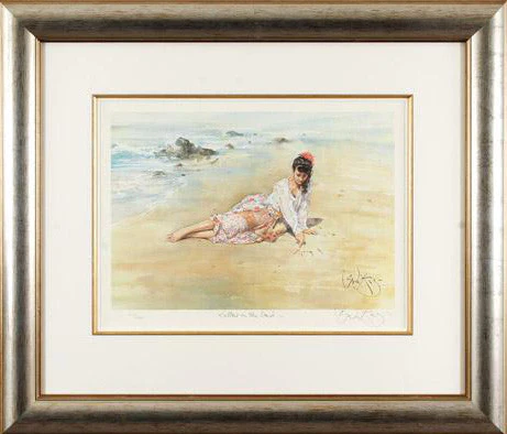Gordon King Limited Edition Lithograph on Paper: "Letters in the Sand"
