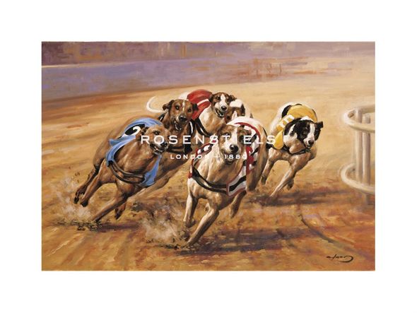 Graham Isom Hand Numbered Limited Edition Print on Paper :"Greyhounds"