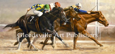 Grant Hacking Handsigned and Numbered Limited Edition Gallery Giclee Canvas: "Finish Line"