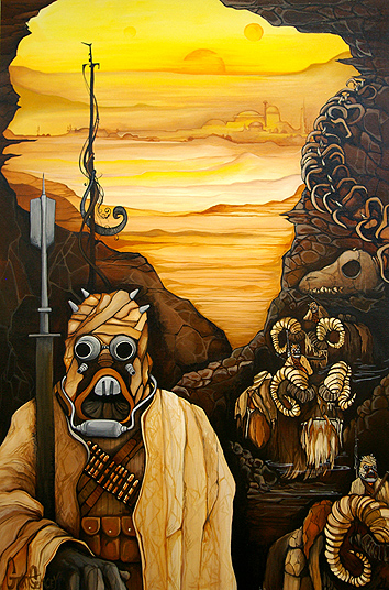 Grant Searcey Limited Edition Star Wars Giclee on Canvas:"Fort Tusken"