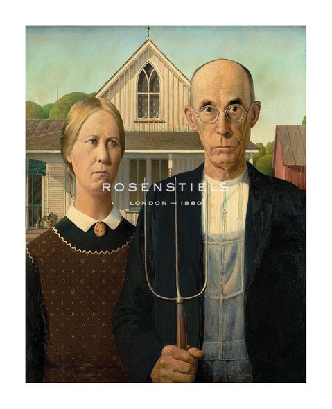 Grant Wood Hand Numbered Limited Edition Print on Paper :"American Gothic"