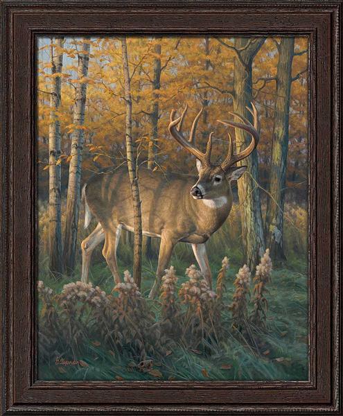 Greg Alexander Framed Limited Edition Canvas: "Border Wars-Whitetail Deer"