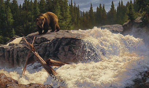 Greg Beecham Artist Embellished Limited Edition Canvas:"The Cascades"