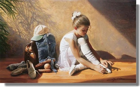 Greg Olsen Signed and Numbered  Limited Edition Lithograph: "Denim To Lace"