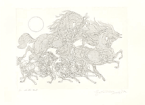 Guillaume Azoulay Limited Edition Etching on Paper: "Le Saut"