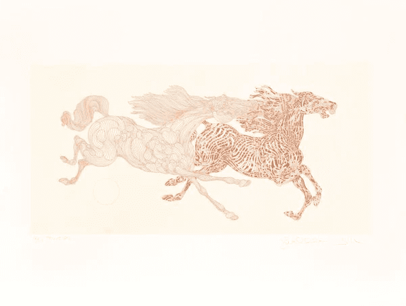 Guillaume Azoulay Limited Edition Etching on Paper: "Tennue (Sienna)"