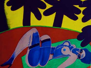 Guillaume Corneille Hand Signed Publisher Proof Lithograph:"Sous Les Palmiers"