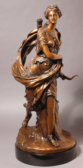 Guillaume Coustou Handcrafted Solid Bronze Sculpture:"Diana the Huntress"