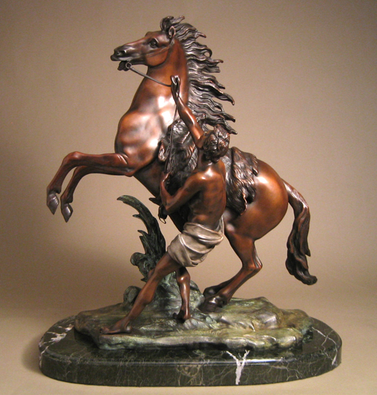Guillaume Coustou Handcrafted Solid Bronze Sculpture:"Marly Horse"