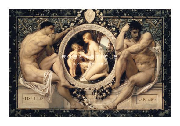 Gustav Klimt Hand Numbered Limited Edition Print on Paper :"Idyll (1884)"