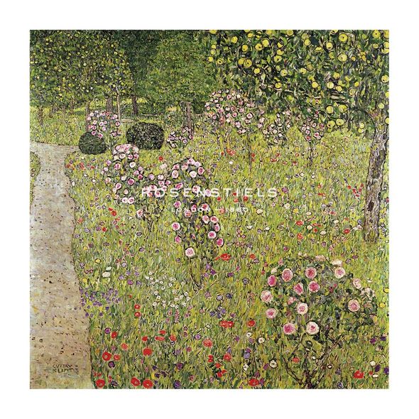 Gustav Klimt Hand Numbered Limited Edition Print on Paper :"Orchard With Roses"