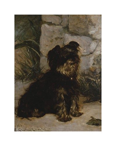 Gustave Giradot Hand Numbered Limited Edition Print on Paper :"Portrait Of A Yorkshire Terrier"