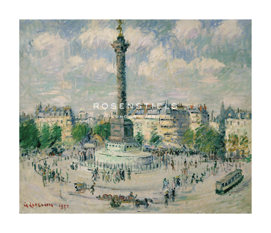 Gustave Loiseau Hand Numbered Limited Edition Print on Paper :"La Place de la Bastille, 1922"