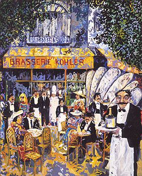 Guy Buffet Limited Edition Serigraph on Paper:"Brasserie Kohler"