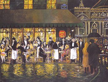 Guy Buffet Limited Edition Serigraph on Paper:"Cafe de la Paix"