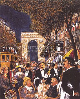 Guy Buffet Limited Edition Serigraph on Paper:"Champ Elysees"