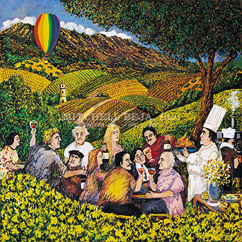Guy Buffet Limited Edition Serigraph on Paper:"Napa Valley Mustard Festival"