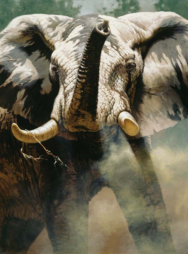 Guy Coheleach Handsigned & Numbered Limited Edition Textured Canvas Giclee:"The Last Waterhole"