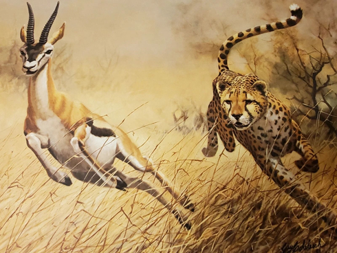 Guy Coheleach Signed Limited Edition  Signed Lithograph: "The Chase"