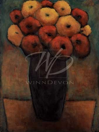 H. Alves Limited Edition Hand-Embellished Giclee on Canvas:"Table Orange"