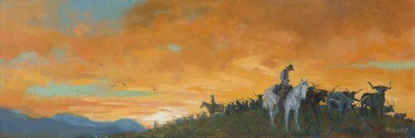 H.C. Zachry 18 x 54 Open Edition Giclee on Canvas:"Trailing to Water"