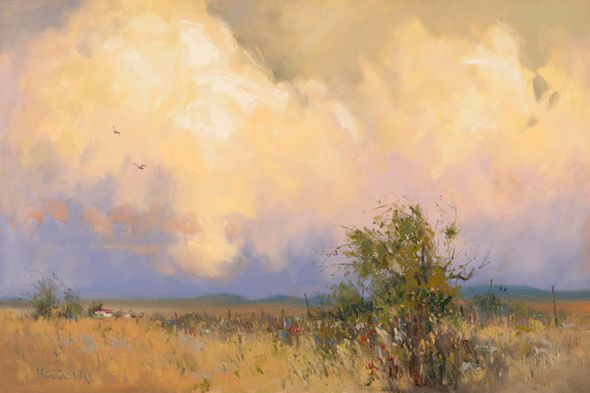 H.C. Zachry 30 x 45 Open Edition Giclee on Canvas:"Summer Shower"