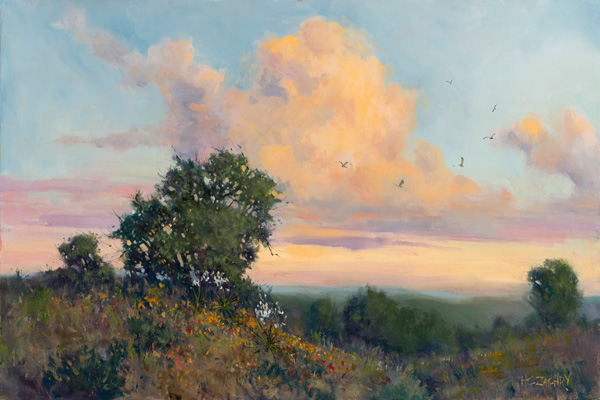 H.C. Zachry 30 x 45 Open Edition Giclee on Canvas:"Wild Garden"