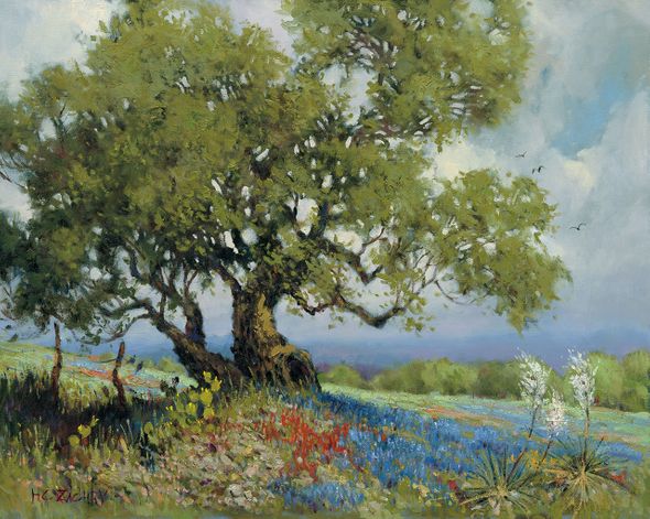 H. C. Zachry Limited Edition Museum Quality Gicl&eacute;e: "Bluebonnets and Red Flowers"