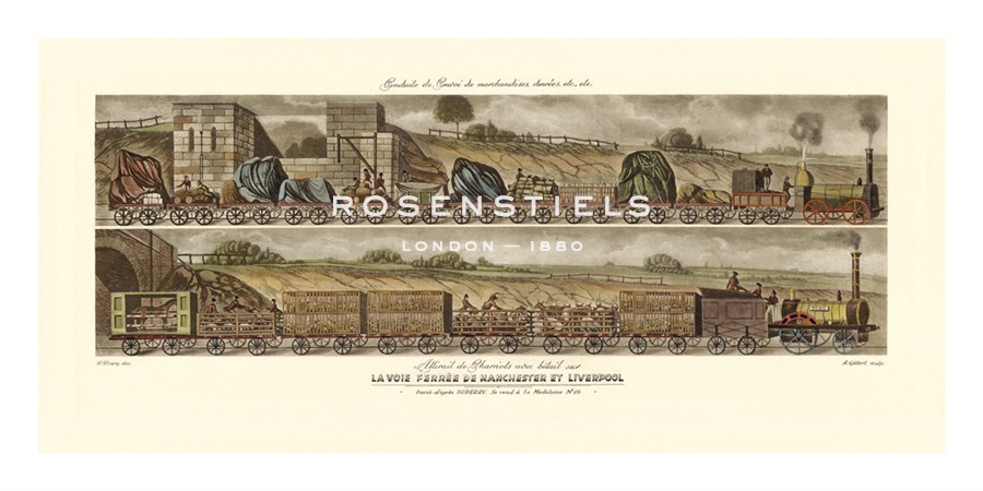 H. Floury Hand Numbered Limited Edition Print on Paper :"Manchester Liverpool Railway Line"