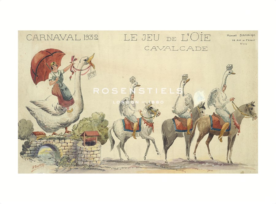 H Sauvigo Hand Numbered Limited Edition Print on Paper :"Carnaval De Nice, 1932"