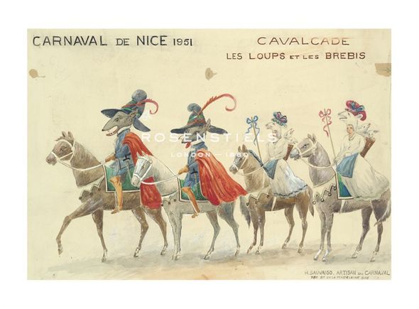H Sauvigo Hand Numbered Limited Edition Print on Paper :"Carnaval De Nice, 1951"