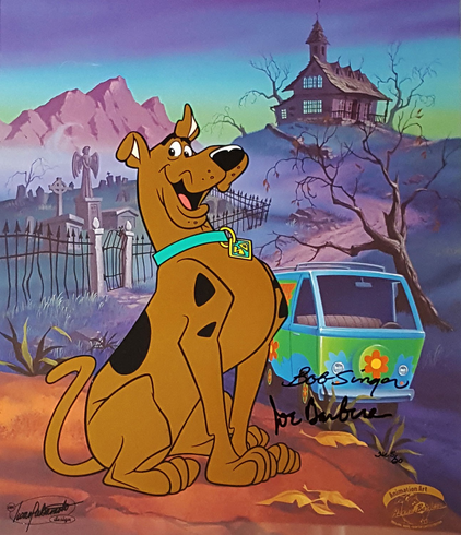 Hanna-Barbera Hand-Painted Limited Edition Cel with Fine art Gicleé Background:"Classic Scooby-Doo" Hanna-Barbera Hand-Painted Limited Edition Cel with Fine art Gicleé Background:"Classic Scooby-Doo"
