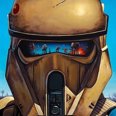 Christian Waggoner Star Wars Reflections Limited Edition Art:"Showdown on Scarif"