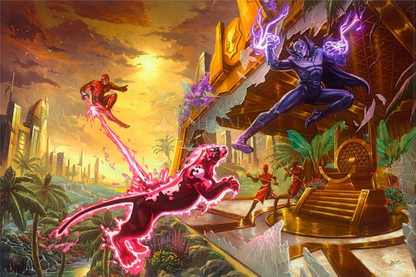 Thomas Kinkade Studios Marvel Limited Edition Giclee:"Black Panther"