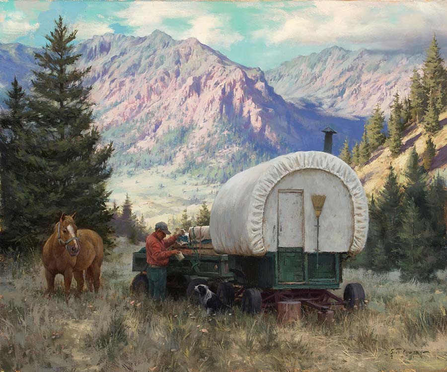 Scott Tallman Powers Artist Signed Limted Edition Canvas Giclee:" Provisions for His Partners"