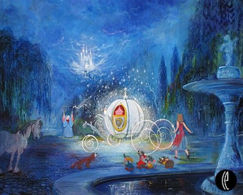 Harrison Ellenshaw Handsigned and Numbered Limited Edition Embellished Giclee on Canvas: "A Dream is a Wish Your Heart Makes"