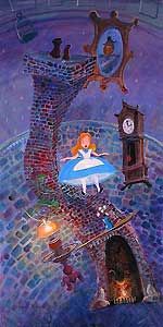 Harrison Ellenshaw Handsigned and Numbered Limited Edition Embellished Giclee on Canvas: "Alice Floating Into Wonderland"