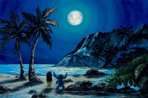 Jennifer Lana Signed Disney Ltd Ed Gallery Wrap Canvas:"Evening View"