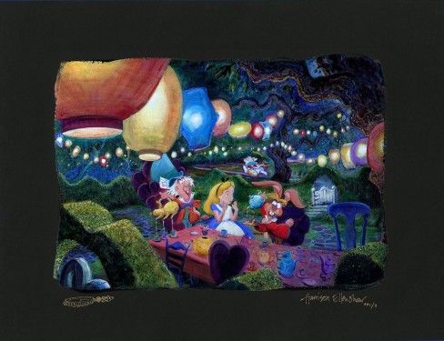 Harrison Ellenshaw Signed and Numbered Limited Edition: "Mad Hatter's Tea Party"