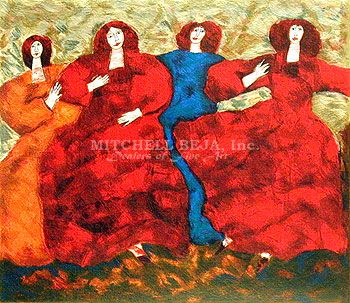 Harry Guttman Limited Edition Serigraph on Paper:"Sisters"