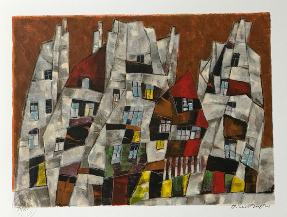 HARRY GUTTMAN Signed Limited Edition Serigraph Print: "CITY SERIES IV"