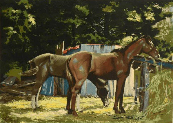Harry Schaare Limited Edition Serigraph on Paper: "Feeding Time"