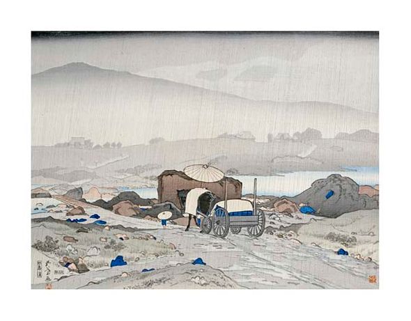 Hashiguchi Goyo Fine Art Open Edition Gicl&eacute;e:"Rain at Yabakei"