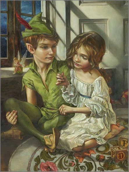 Heather Theurer Edwards Artist Signed and Numbered Hand Embellished Limited Edition Giclee on Canvas:"Sewn to His Shadow"