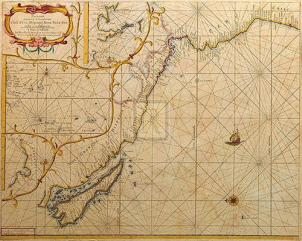 Hendrick Doncker Hand Numbered Limited Edition Print on Paper :"Chili, Peru, Hispania Nova, Nova Grenada, en California, 1659"