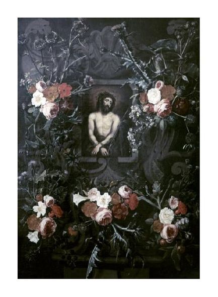 Hendrick Ter Brugghen Fine Art Open Edition Gicl&eacute;e:"Christ in a Wreath of Flowers"