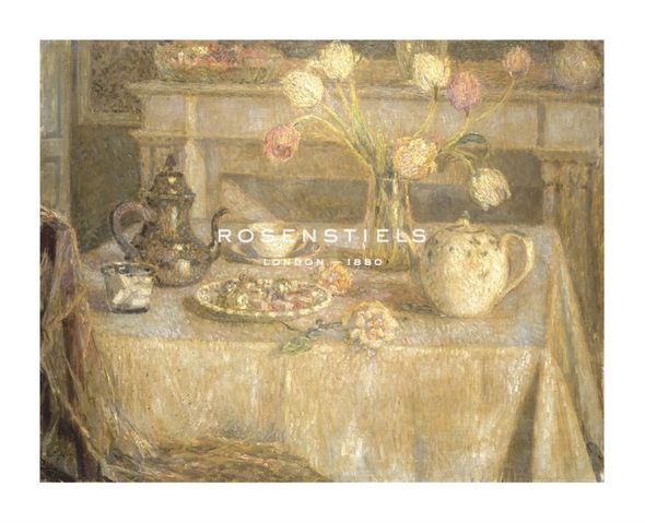 Henri Eugene Le Sidaner Hand Numbered Limited Edition Print on Paper :"Still Life With Tulips"